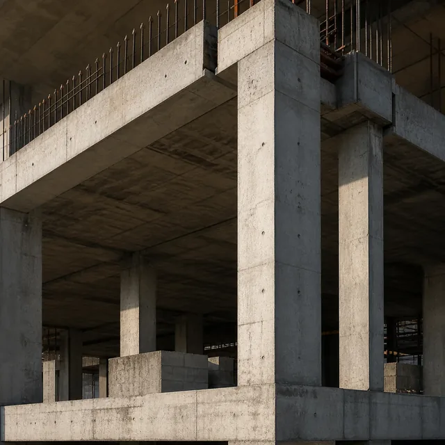 Estructura de concreto reforzado durante su construcción